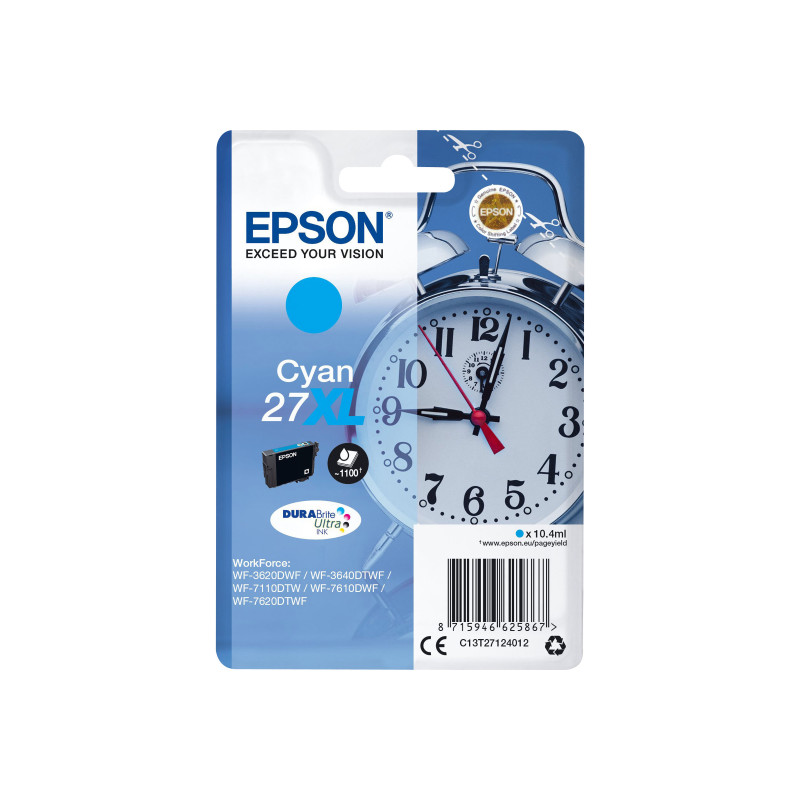 Epson 27XL Тонированный Патрон голубой 177 мл 1100 мл Оригинал 7990₽