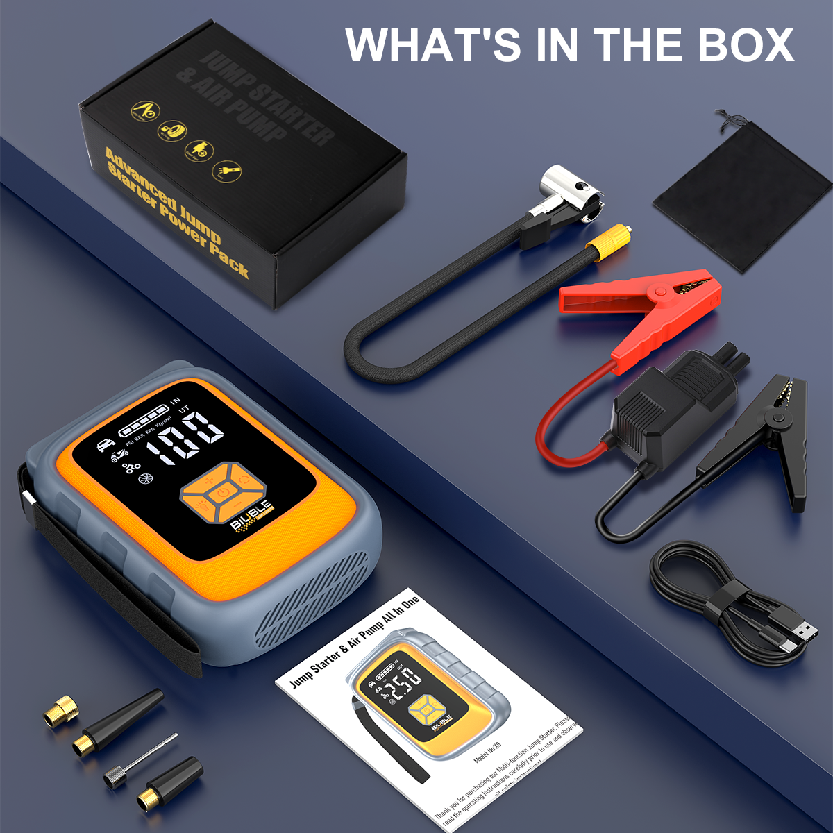 BIUBLE X8 Jump Starter with Air Compressor 9000A Portable Car