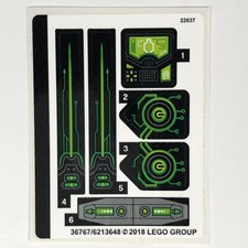 LEGO STICKER SHEET 72003 NEXO KNIGHTS Berserker Bomber Decals Stickers