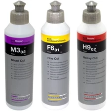 KOCH CHEMIE COMPOUND POLISH COMBO 250ML | HEAVY FINE MICRO CUT 3PK