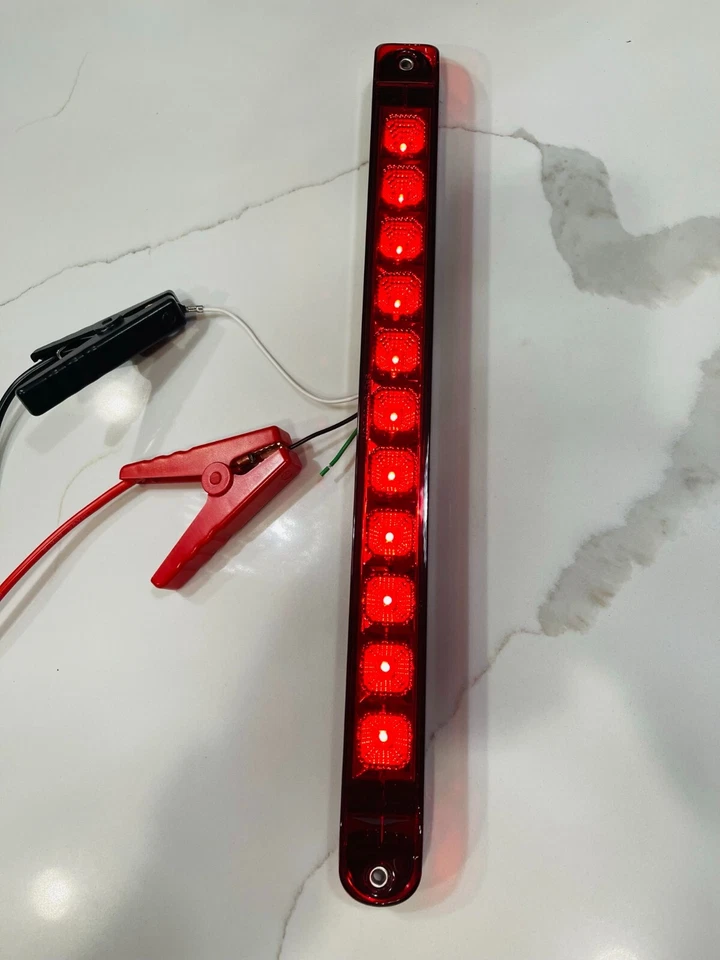 1X Bright Red 11 Diode 17" LED Light Bar Trailer Truck Stop Brake Turn Tail Rear - Image 4 of 4