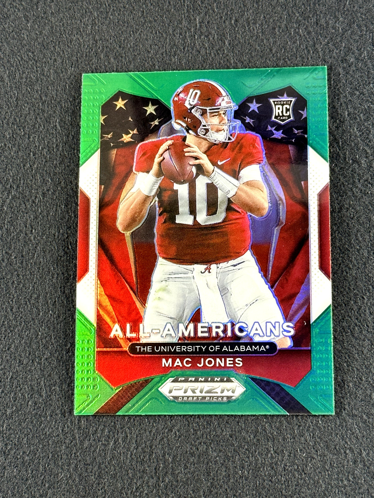 2021 Prizm Draft Picks MAC JONES Green Prizm All-Americans RC #183 Patriots