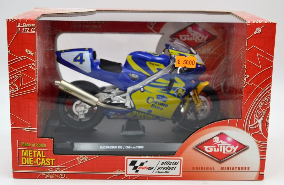 DIE CAST “ SUZUKI GSX - R 750 / CHILI " MOTO GP SCALA 1/10 GUILOY (REF.13689) - Immagine 2 di 2