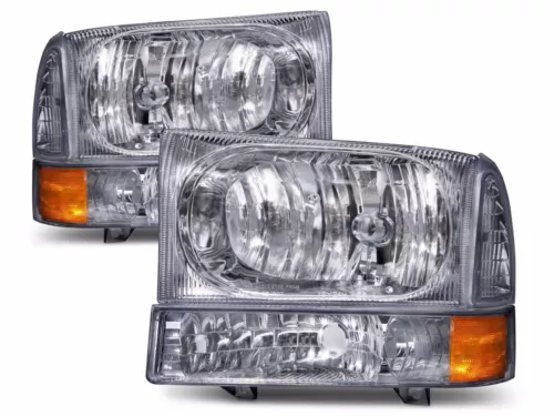 FLEETWOOD DISCOVERY 2005 2006 PAIR CLEAR HEADLIGHTS HEAD LAMPS SIGNAL LIGHTS RV