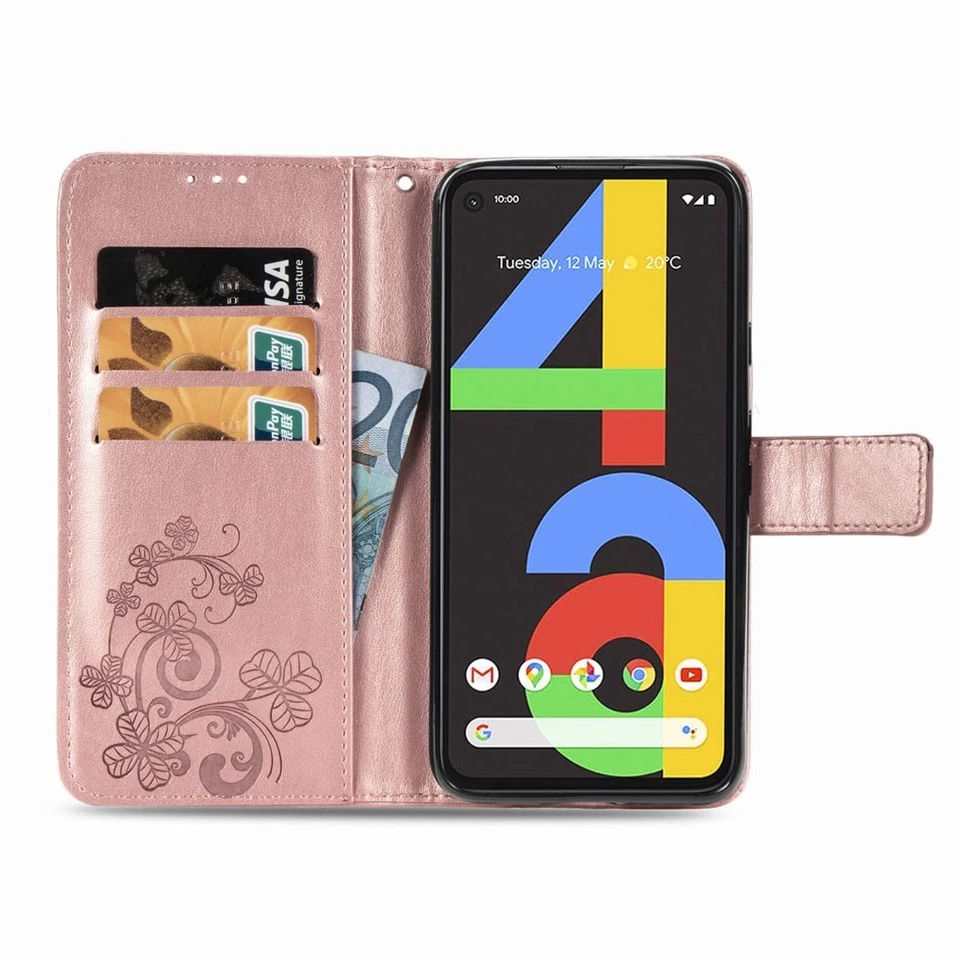 Custodia Protettiva Case Per Google Pixel 4A Flip Cover Borsa Etui Bumper Rosa - Immagine 4 di 4