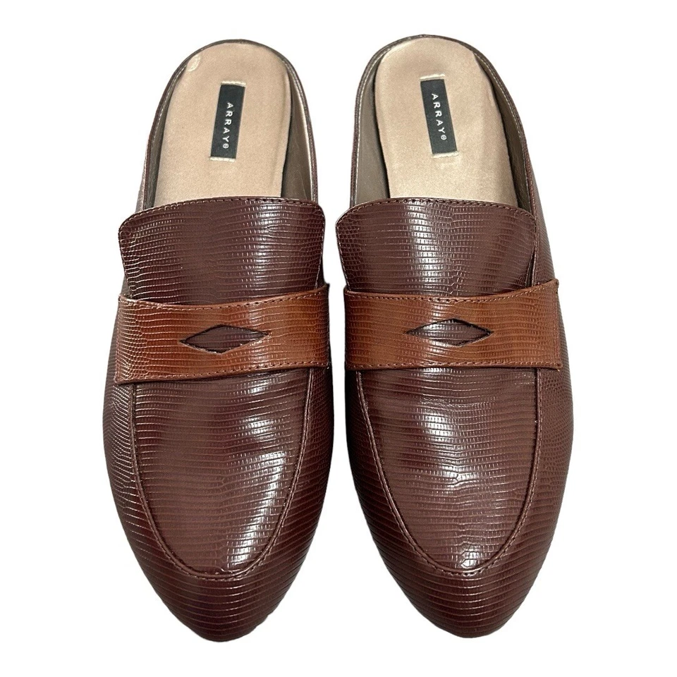 Array Womens Leilani Brown Slip On Loafer Mule Shoes 8.5 Narrow (AA,N) BHFO 8370 - Image 2 of 4