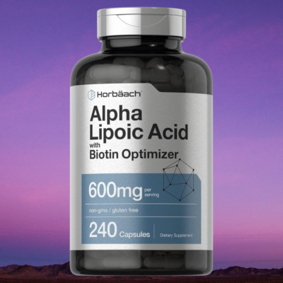 Alpha Lipoic Acid 600mg | 240 Capsules | with Biotin Optimizer | by Horbaach