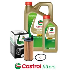 FOR BMW 5 SERIES 520D 2.0 F11 DIESEL CASTROL OIL FILTER SERVICE KIT & 6L 5W30