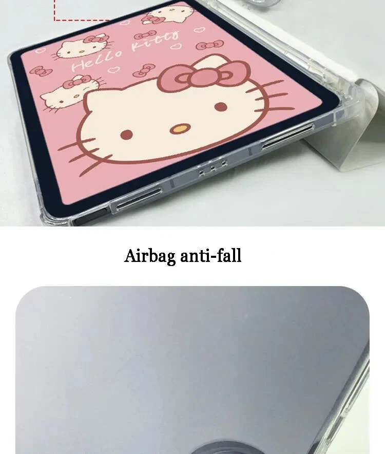 Sanrio Hello Kitty ipad Protective Cover Tri-Fold Transparent Drop-Proof - Image 4 of 4