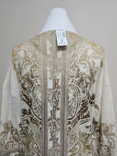NWT DRESSBARN Women's Blouse Top 3/4 Sleeve Round Neck Paisley Print.Size M - Picture 13 of 15