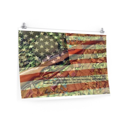 Harry Truman - A Veteran's Sacrifice Poster M1 Rifle Gun Matte Wall Art Picture - Picture 4 of 4