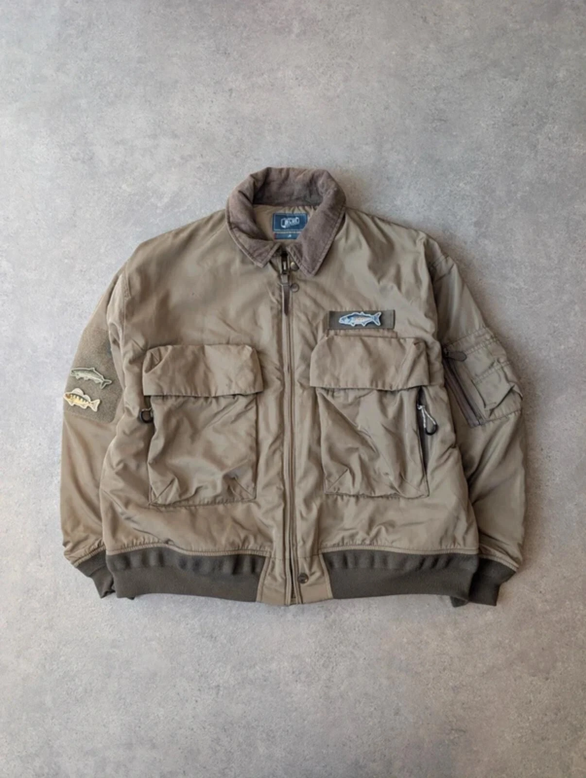 Nothomme Blue Fishing Bomber Jacket Men’s Small Khaki Utility Tactical