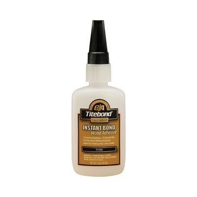 Titebond, Instant Bond, 2 oz. Thin (For repairing cracks and small defects) Wood