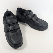 ORTHOFEET MENS BLACK LEATHER SNEAKERS ALAMO 1...