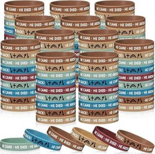 Witness ADULT Size Silicone Wristband Size 8" Stretchable Pack of 6 Diff COLORS