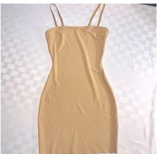 Assets® by Spanx® Micro Shaping Strap Slip Size Small Dress in Beige