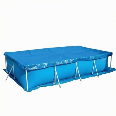 Rechteckige Poolplane Blau Plane mit Ösen Beständig für Aufstellpool