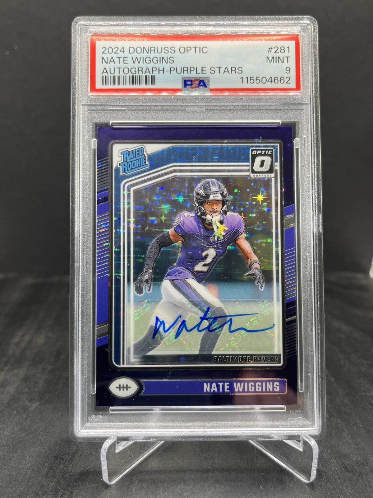 Nate Wiggins Panini Donruss Optic #281 Autograph-Purple Stars