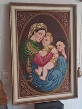 Gobelin-Stickbild im Holzrahmen, , Rahmen Vintage. 80x60cm