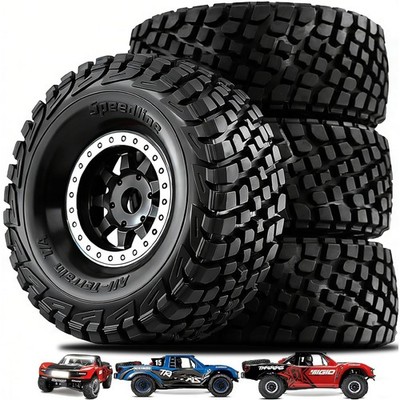 4PCS 1/8 1/7 RC Short Course Truck Tires and Wheels 17mm Hex All Terrain Off