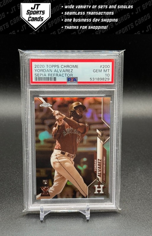 2020 Topps Chrome Yordan Alvarez 200 RC Sepia Refractor PSA 10 Houston Astros