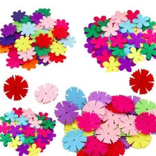 160 Pcs Assorted Color Craft Felt Flowers 3 Styles for DIY Projects