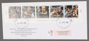 MayfairStamps Pitcairn Islands 2016 Strip William Shakespeare Cover aaz_57027