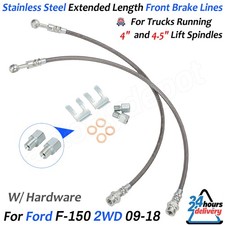 For 09-18 Ford F-150 For Lift Stainless Steel Extended Length Front Brake Lines