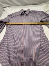 Ralph Lauren Pink Stripe Button Down Shirt Mens 16 32/33 Classic Fit Polo Pony