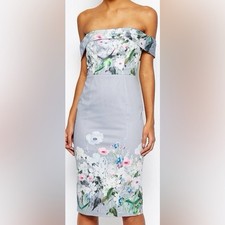 ASOS women’s size 10 cotton off the shoulder floral evening Occassion dress