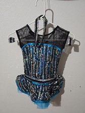 A Wish Come True Style 19265 Dance Costume Size MC, Black  Teal