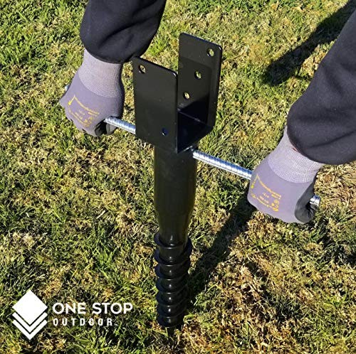 United Premium No Dig Ground Anchor - Black U-Model Screw in Post Stake - BLACK - Picture 8 of 8