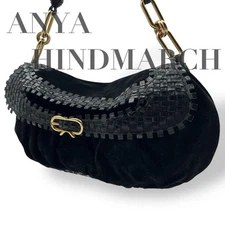 Anya Hindmarch Aniya Shoulder Bag Black Used Slight Wear Stylish Design