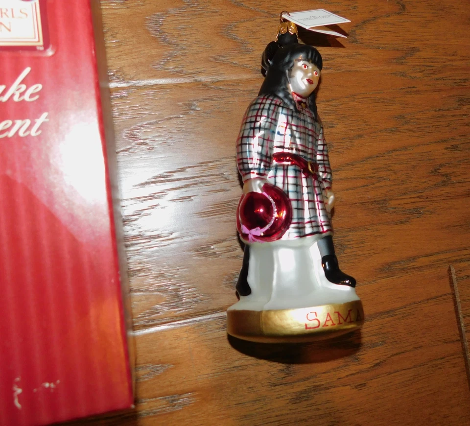 American Girl Pleasant Company Samantha Christmas Ornament BlownGlass w/Box 1999 - Image 3 of 4