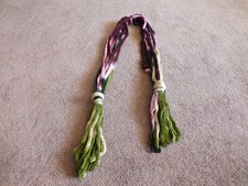 Beautiful Handmade Ribbon Yarn Scarf Necklace Multi 46" Long NICE