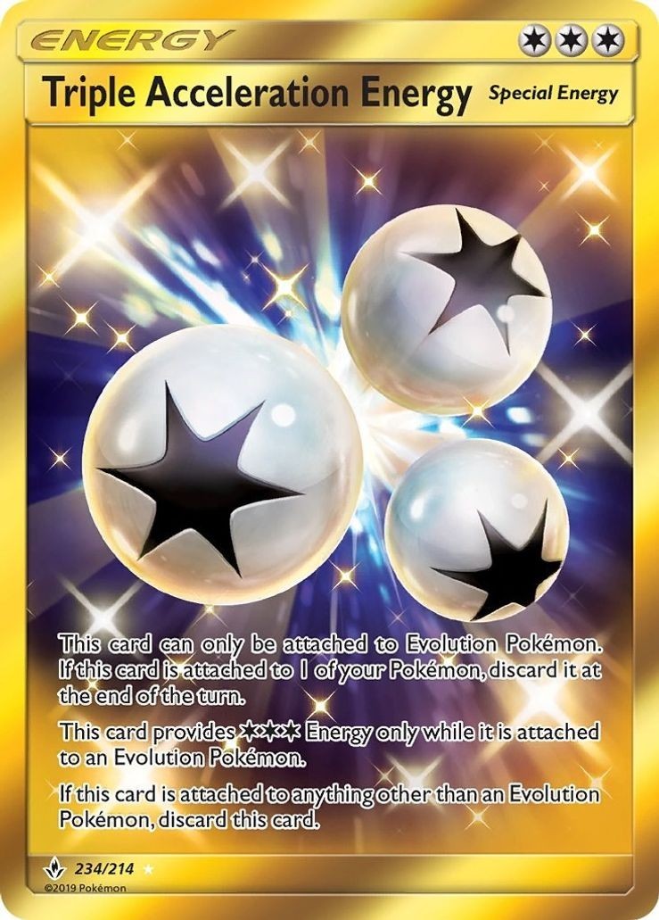 Triple Acceleration Energy - 234/214 - Pokemon Unbroken Bonds Sun Moon Secret NM