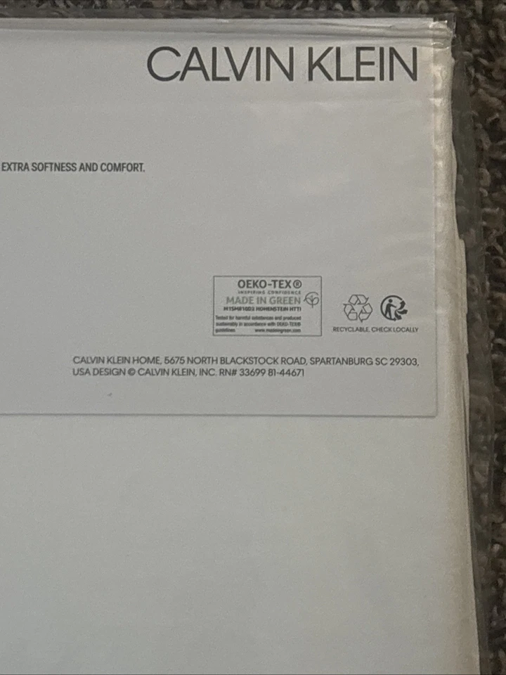 2 fundas de almohada estándar Calvin Klein 400 hilos satén 100 % algodón blanco Foto 4 de 4