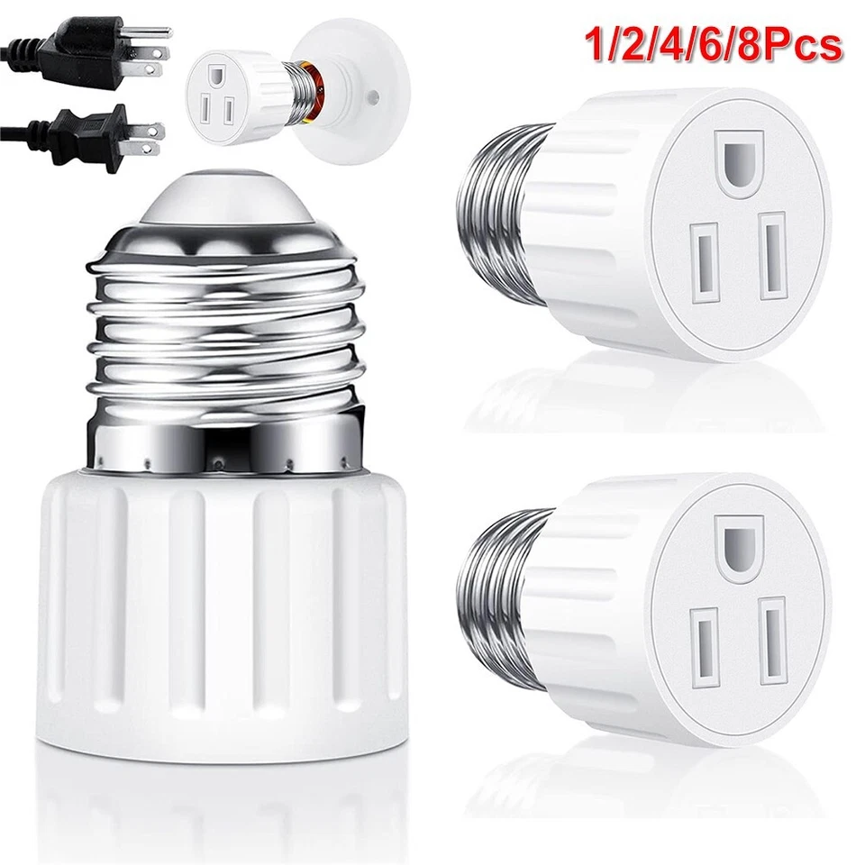 E26/E27 Bulb Socket Adapter Light Socket To Plug Adapter Outlet Plug Converter - Image 3 of 4