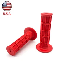 USA Rubber Handle Hand Grips Ends For 7/8" 22mm Universal Handlebar A Pair Red