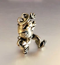 Vintage Torino Pewter Lucky Frog Clovers Earring Stand w/ Clover Earrings~ Read!