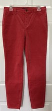 Talbots Size 8 Pink Corduroy Jegging Pants Stretch Skinny Leg Five Pocket Ankle