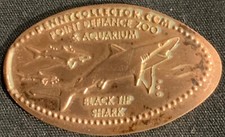 RETIRED! BLACK TIP SHARKS - POINT DEFIANCE ZOO & AQUARIUM WASHINGTON ZINC PENNY