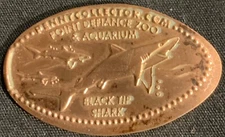 RETIRED! BLACK TIP SHARKS - POINT DEFIANCE ZOO & AQUARIUM WASHINGTON ZINC PENNY