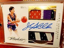 *JOHN STOCKTON* FLAWLESS *4 CL BLACK ALTERNATE NAME PATCH AUTO* AUTOGRAPH SIGNED