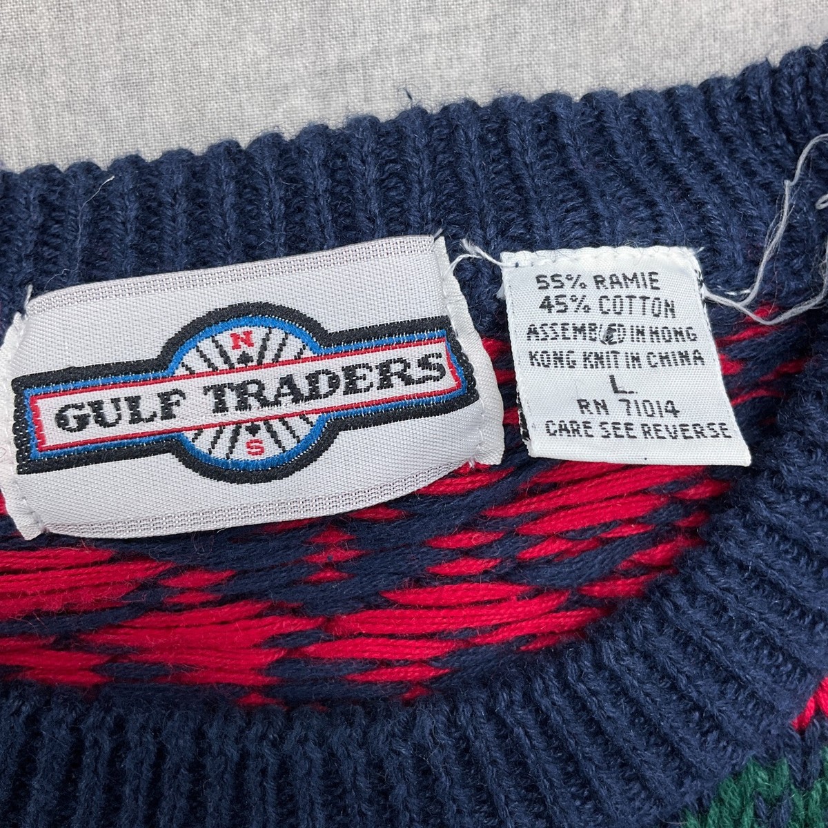 NS Gulf Traders Sweater Men Large Blue Purple Diamond NS Gulf Traders Sweater Men Large Blue Purple Diamond