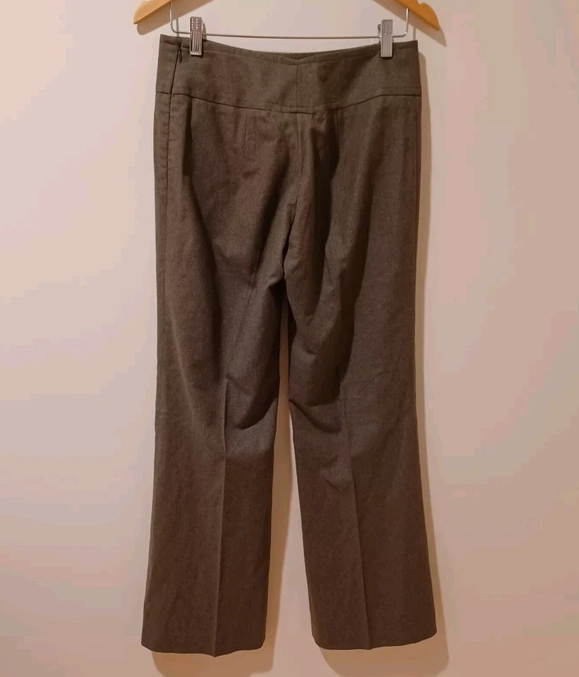 Pantalones Burberry Lana/Angora/Cachemira Acampanados Pierna Plisada Carrera Verde 29"x 30" Foto 3 de 4