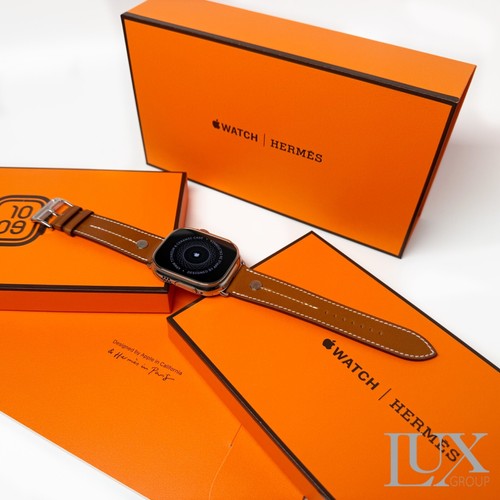 Apple Watch Ultra 2 49mm mit Hermes Clous de Selle Lederarmband - Bild 6 von 12