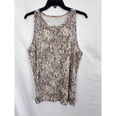 Ideology Snakeskin Print Tank Top Racerback Sleeveless Activewear Large