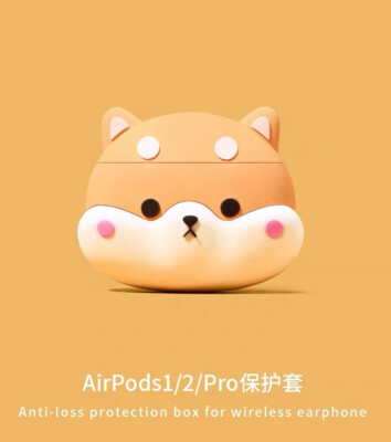 airpodspro silicone bluetooth earphone box protective cover#cute#Shiba