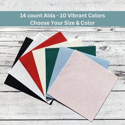 14 Count Aida Cloth for Cross Stitch - Various Sizes & Colors - Flat Rate Ship